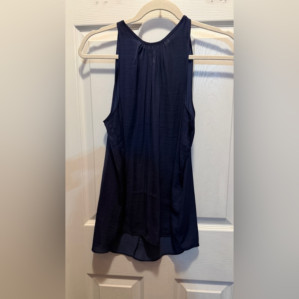 Old Navy Navy Pleated Sleeveless Top
